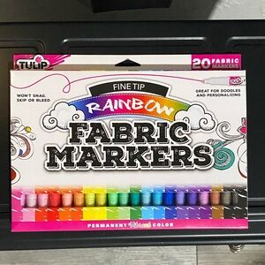 Tulip Fine Tip Fabric Markers - Vibrant Multicolor Set